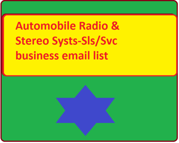 Automobile Radio & Stereo Systs-Sls Svc Email Insights Data