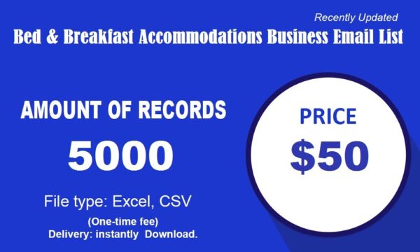 Bed & Breakfast Accommodations Email Insights Data