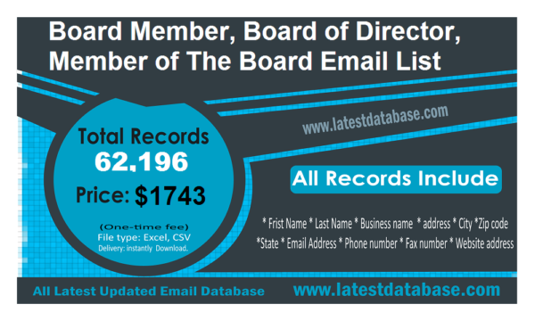 Board Member, Board of Director, Member of The Board Email Insights Data