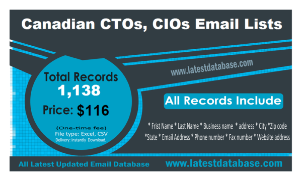 Canadian CTOs, CIOs Email Insights Datas