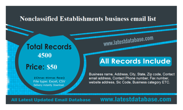 Nonclassified Establishments Email Insights Data