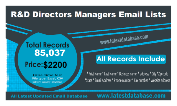 R&D Directors Managers Email Insights Datas