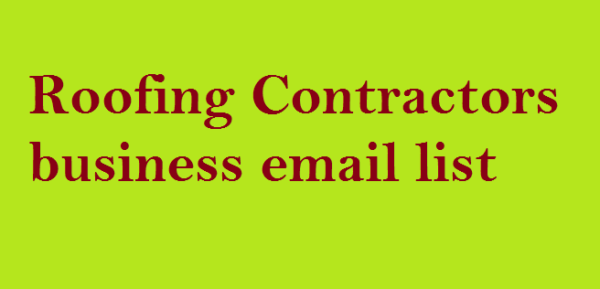 Roofing Contractors Email Insights Data