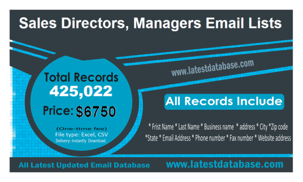 Sales Directors, Managers Email Insights Datas