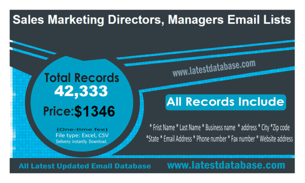 Sales Marketing Directors, Managers Email Insights Datas