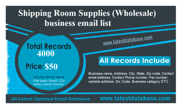 Shipping Room Supplies (Wholesale) Email Insights Data