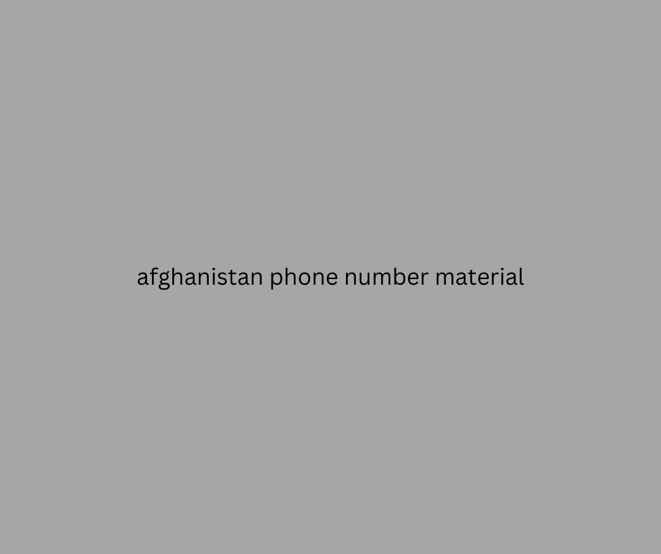 afghanistan phone number material